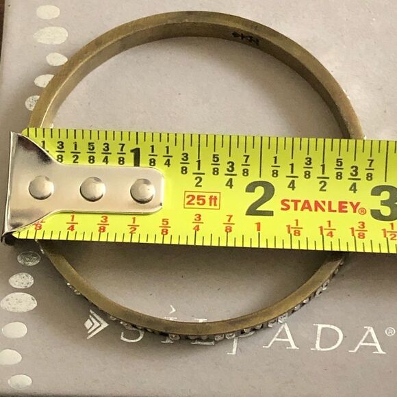 SILPADA Modern MAVEN Swarovski Crystal Accented Brass Bangle NIB - Picture 4 of 13